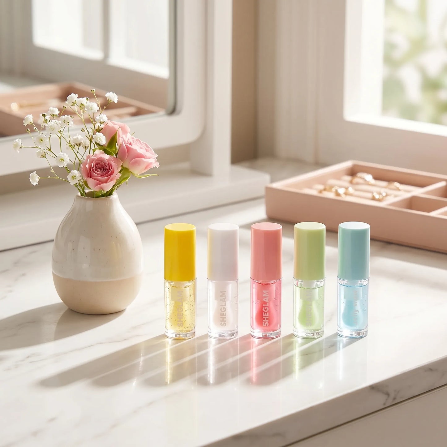 Sheglam Jelly Wow 5-Piece Mini Lip Oil Set (Moisturizing & Hydrating)