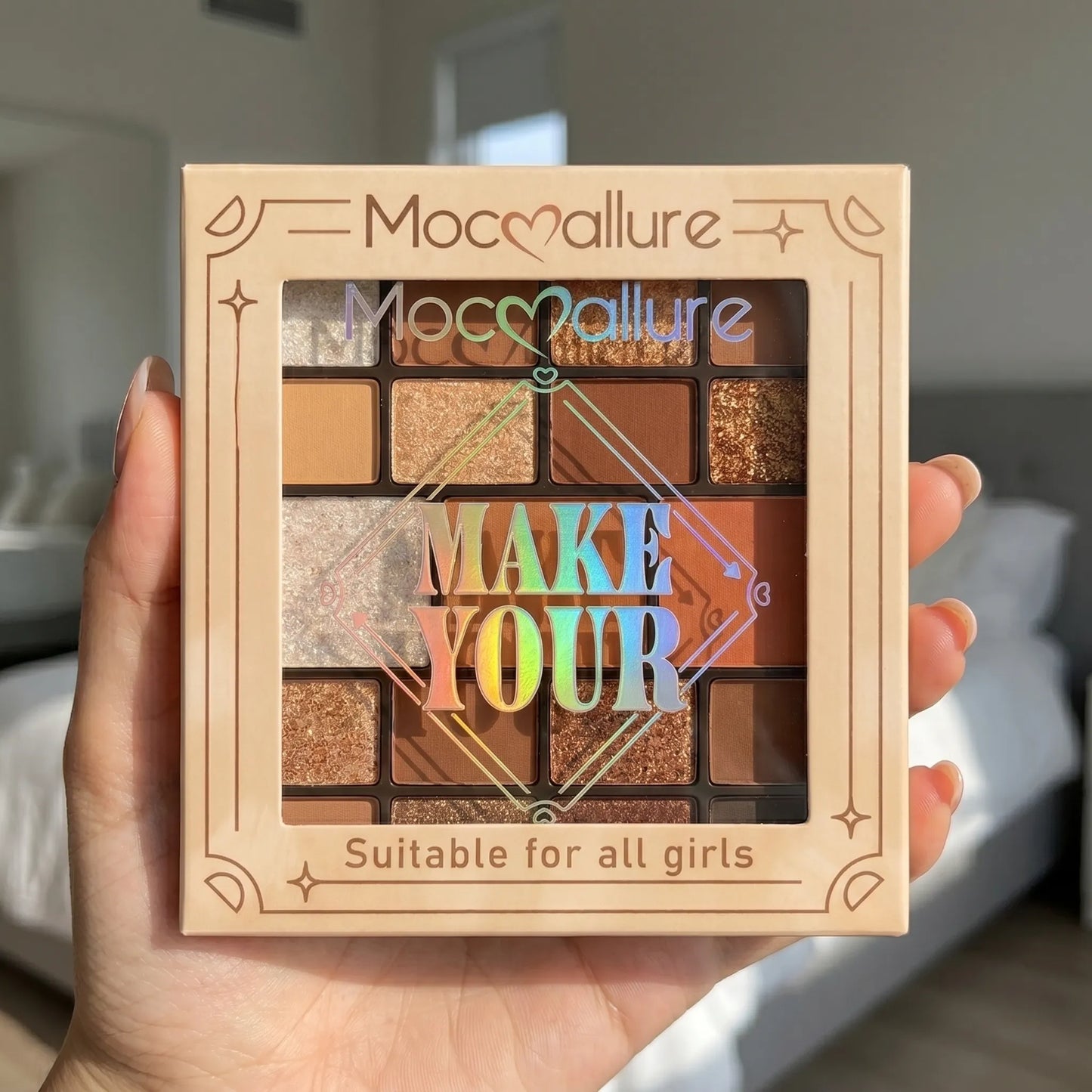 MAC Inspired 16-Color Professional Eyeshadow Palette (Nudes & Glitters)