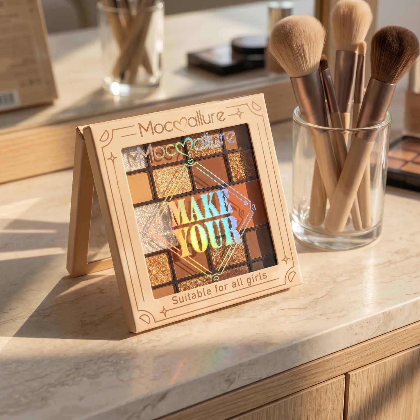 MAC Inspired 16-Color Professional Eyeshadow Palette (Nudes & Glitters)