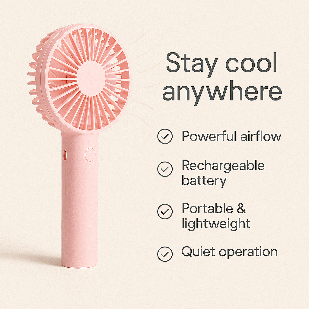 Portable Handheld Mini Rechargeable Fan